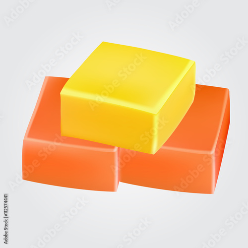 chewing fruit caramel candies vector isolated on white background
