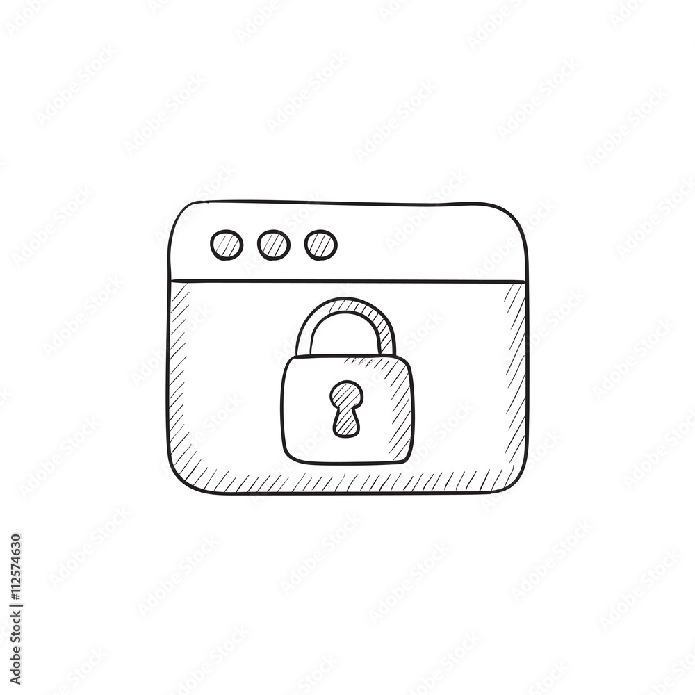 Security browser sketch icon.