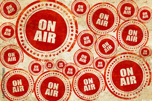 on air, red stamp on a grunge paper texture