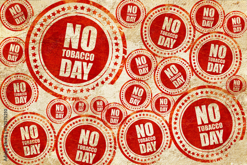 no tobacco day, red stamp on a grunge paper texture