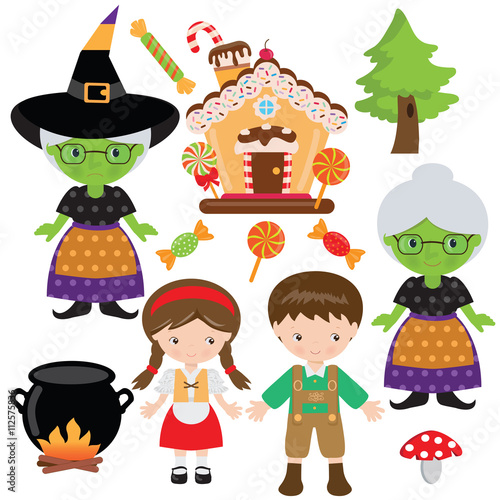 Fotografie Hansel and Gretel vector illustration