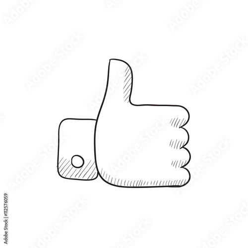 Thumbs up sketch icon.