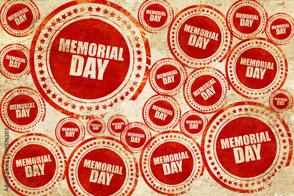 Obraz premium memorial day, red stamp on a grunge paper texture