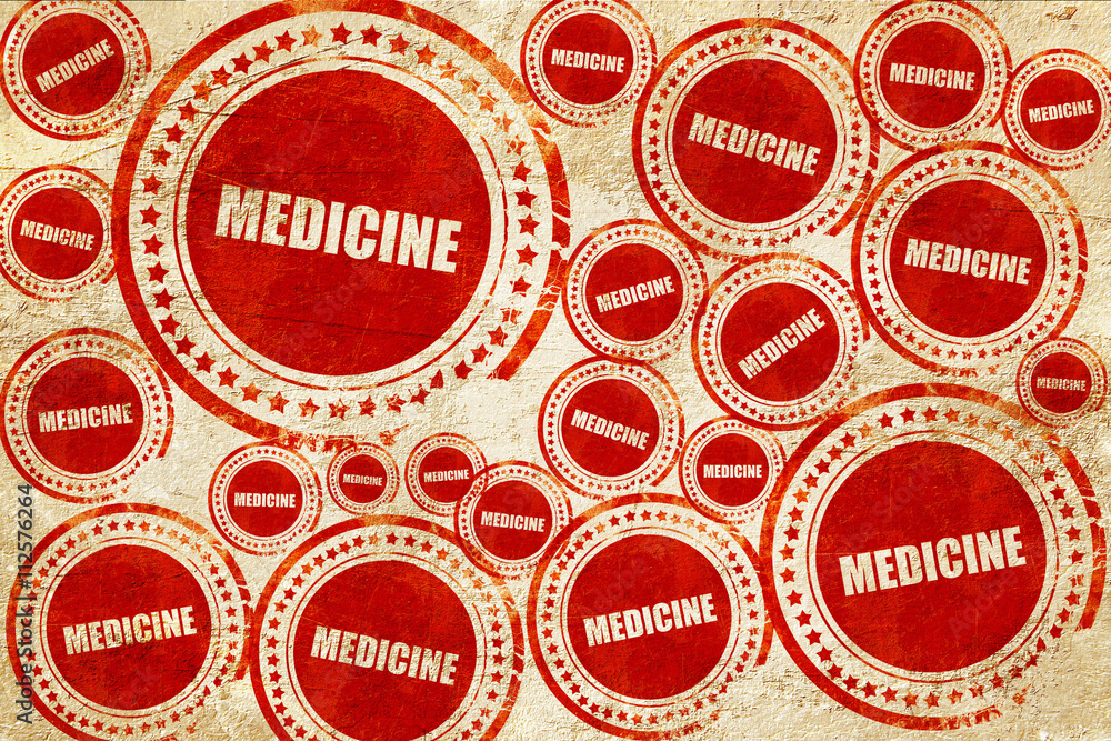 Obraz premium medicine, red stamp on a grunge paper texture
