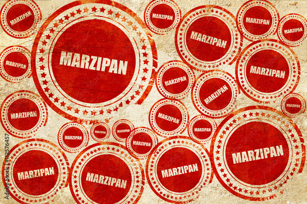 Obraz premium Marzipan, red stamp on a grunge paper texture