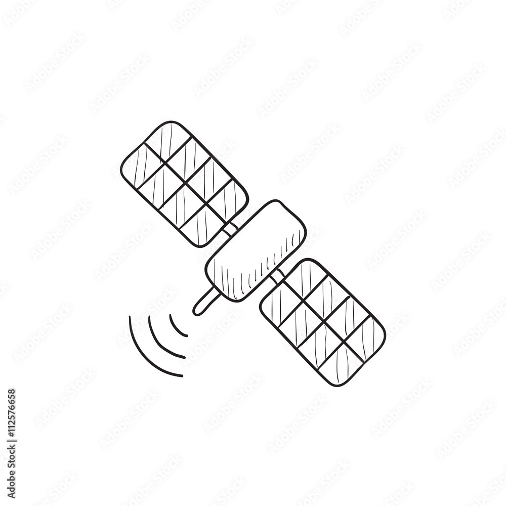 Satellite sketch icon. Satellite sketch icon.