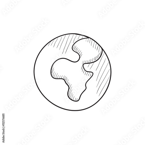 Globe sketch icon.