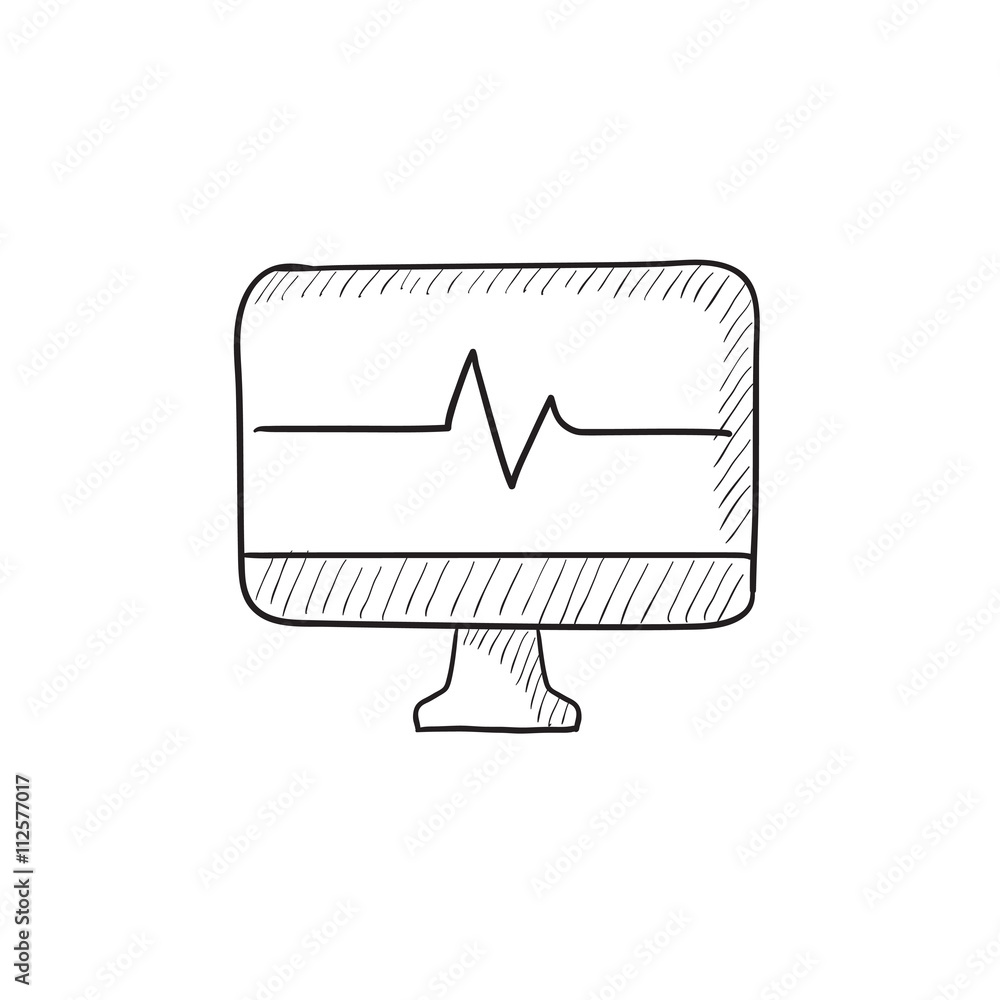 Heart beat monitor sketch icon. Heart beat monitor sketch icon.