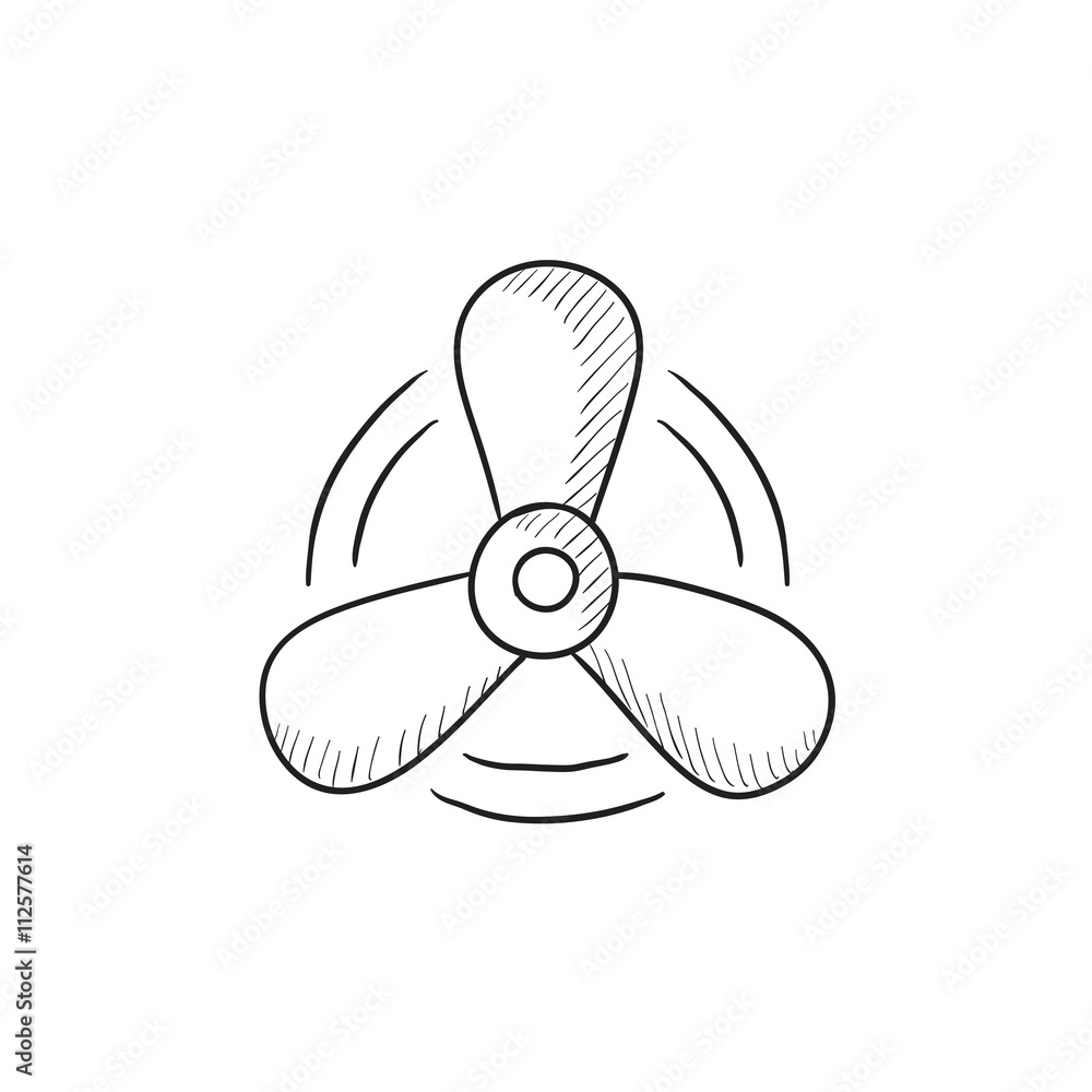 Boat propeller sketch icon. Boat propeller sketch icon.