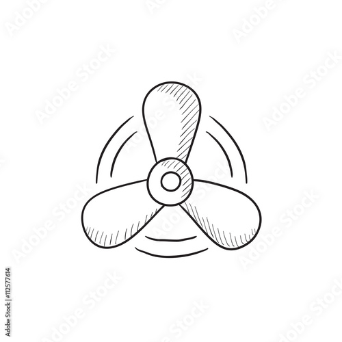 Boat propeller sketch icon.