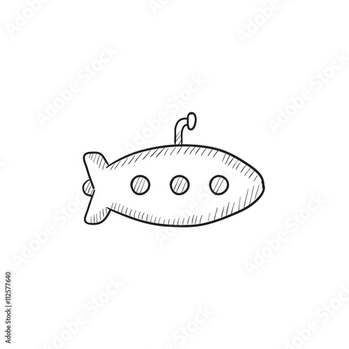 Submarine sketch icon.