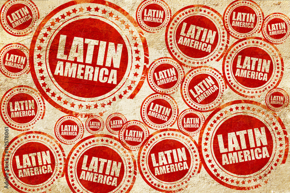 Fototapeta premium latin america, red stamp on a grunge paper texture