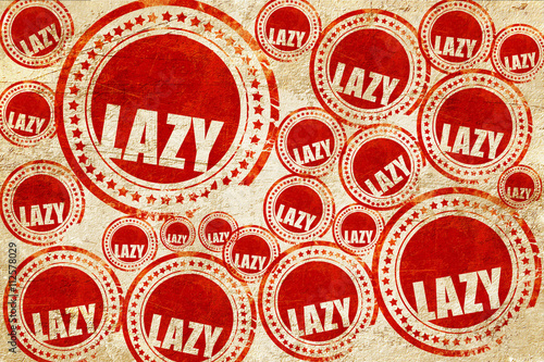 lazy, red stamp on a grunge paper texture