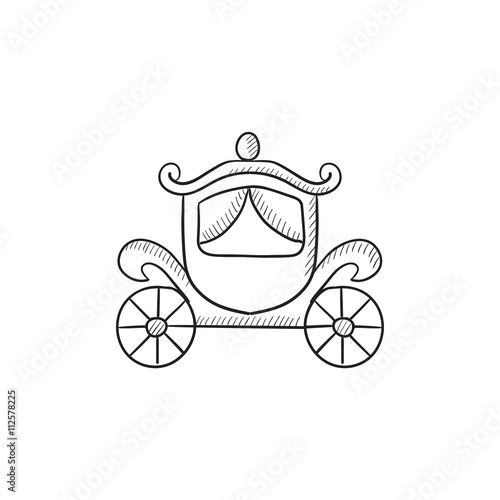 Wedding carriage sketch icon
