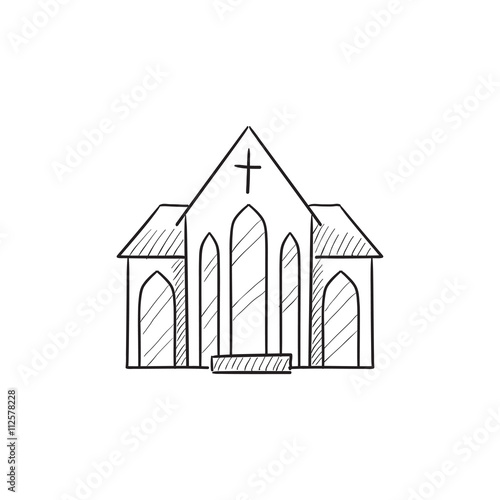 Church sketch icon.