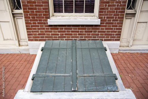 Green Exterior Storm Cellar Doors