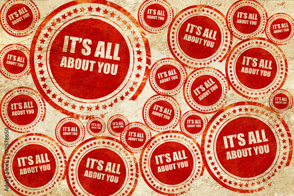 Obraz premium it's all about you, red stamp on a grunge paper texture