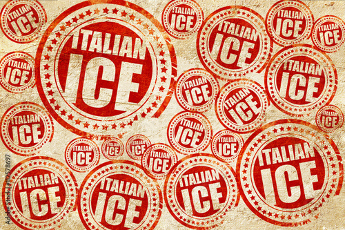 italian ice, red stamp on a grunge paper texture