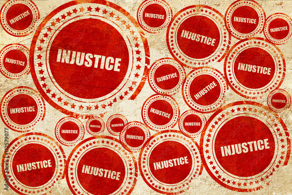Fototapeta premium injustice, red stamp on a grunge paper texture