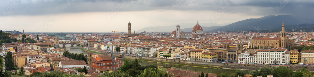 Panorama view of Florence historical center, Italy.