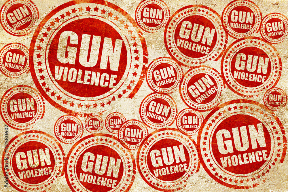 Fototapeta premium gun violence, red stamp on a grunge paper texture