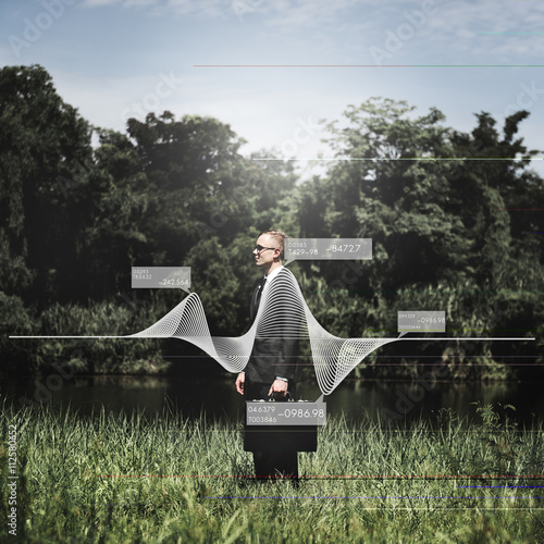 Fotografija Businessman Green business Nature Outdoors Concept