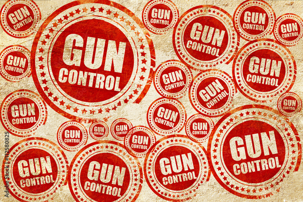 Fototapeta premium gun control, red stamp on a grunge paper texture