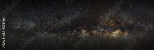 milky way galaxy on a night sky, long exposure photograph, with