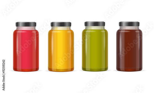 Jar Glass with Jam or Juice. Vector