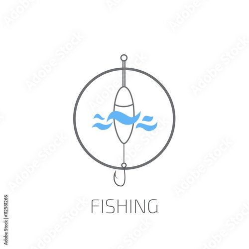 fishing gear logo set