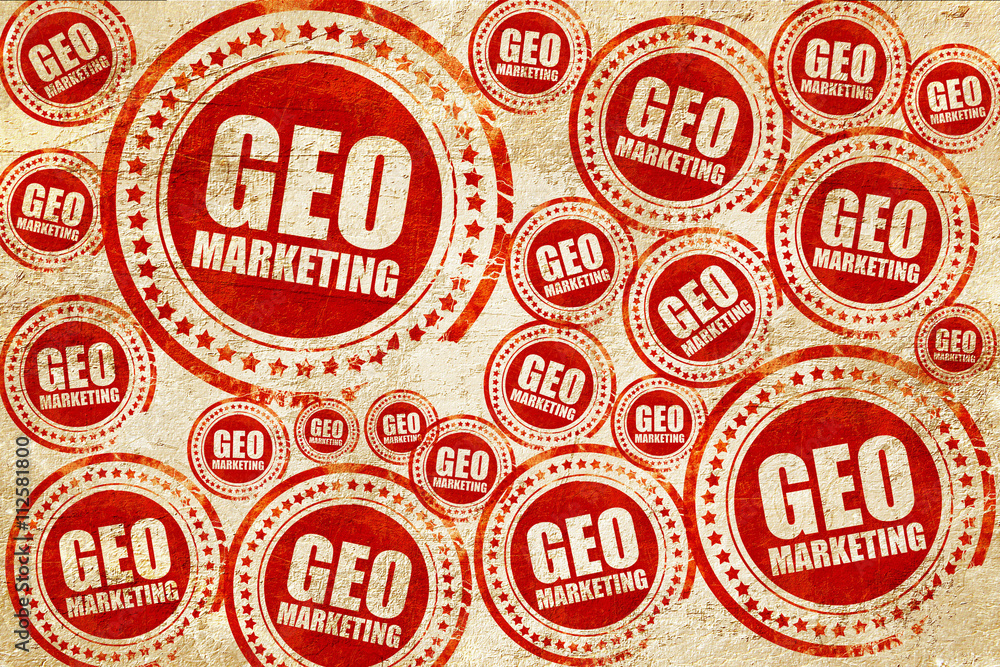 Obraz premium geo marketing, red stamp on a grunge paper texture