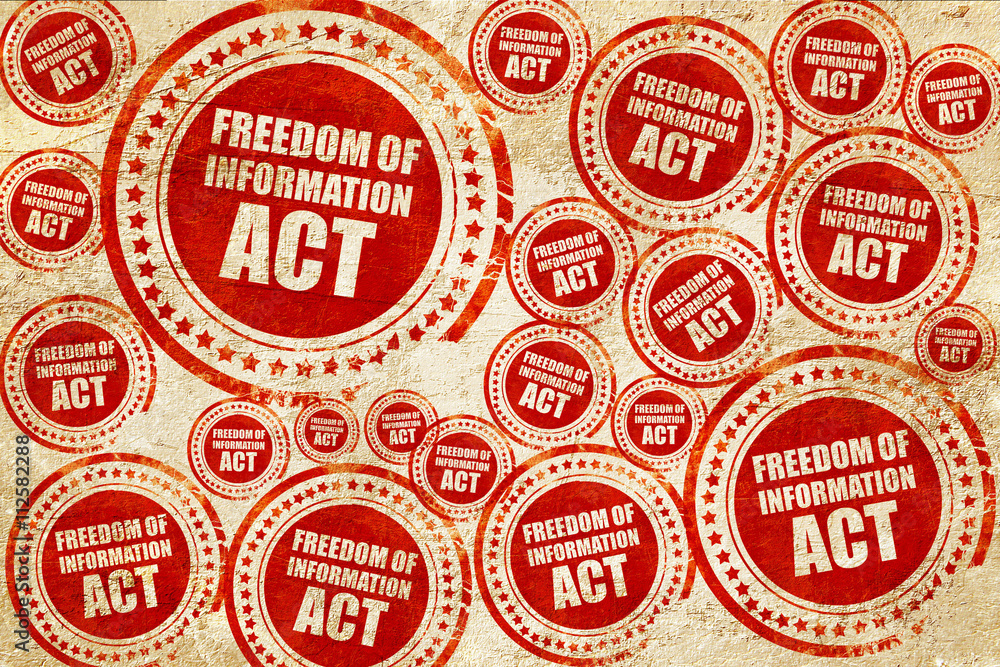 Obraz premium freedom of information act, red stamp on a grunge paper texture