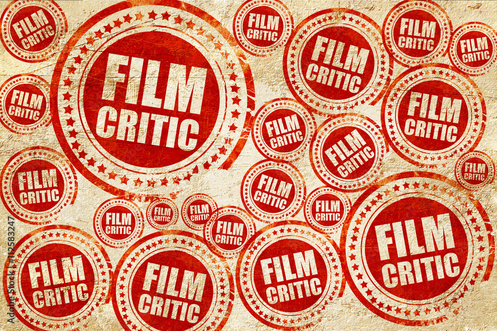 film critic, red stamp on a grunge paper texture