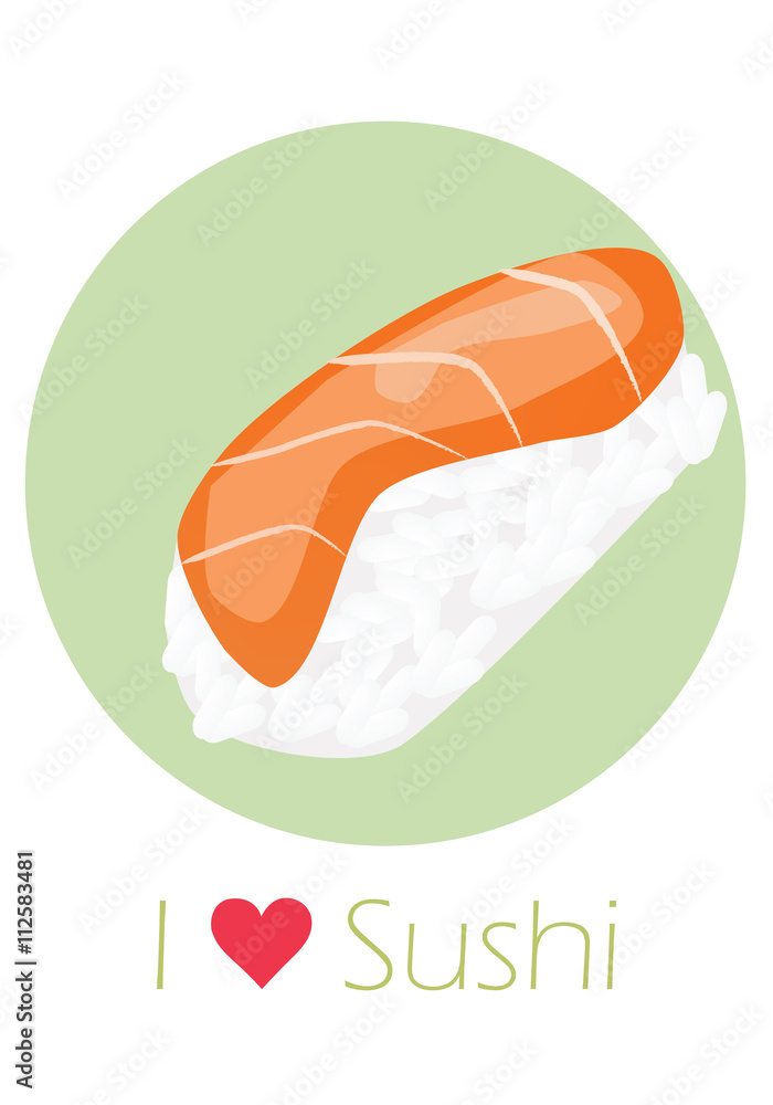 Vector of a sushi roll Vector of a sushi roll
