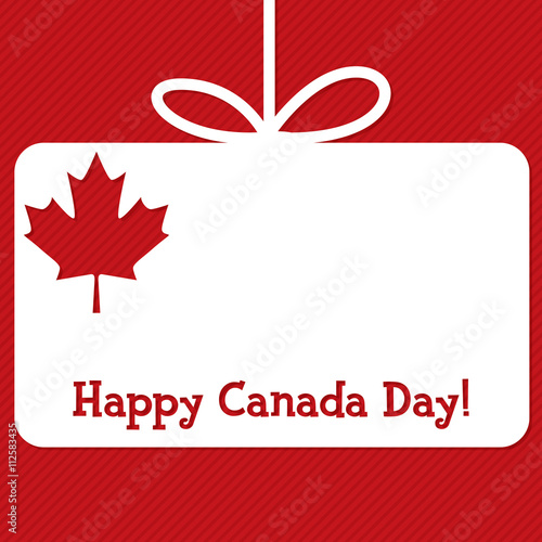 Canada Day cut out tag card in vector format.