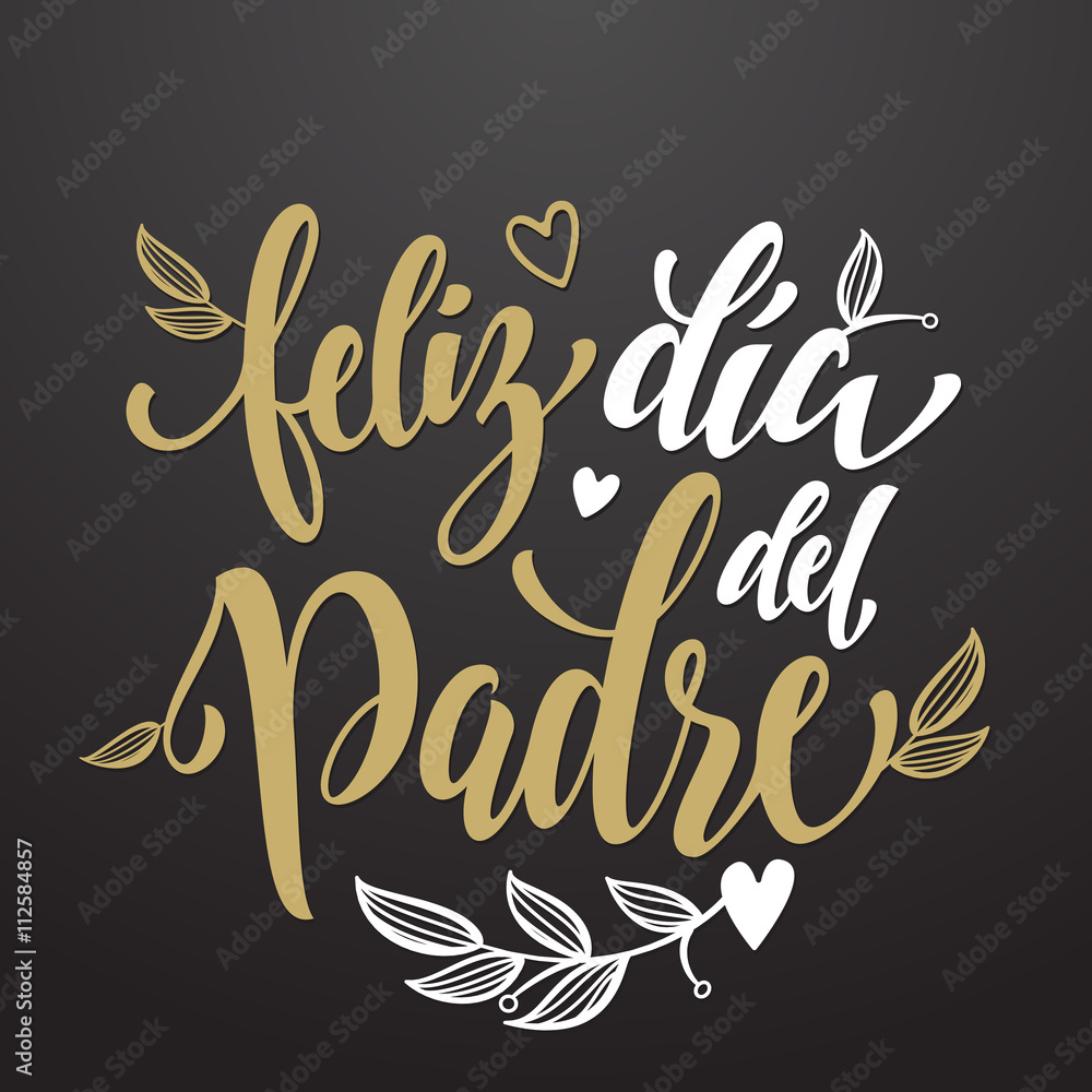 Fototapeta premium Feliz Dia del Padre Father Day greeting card in Spanish