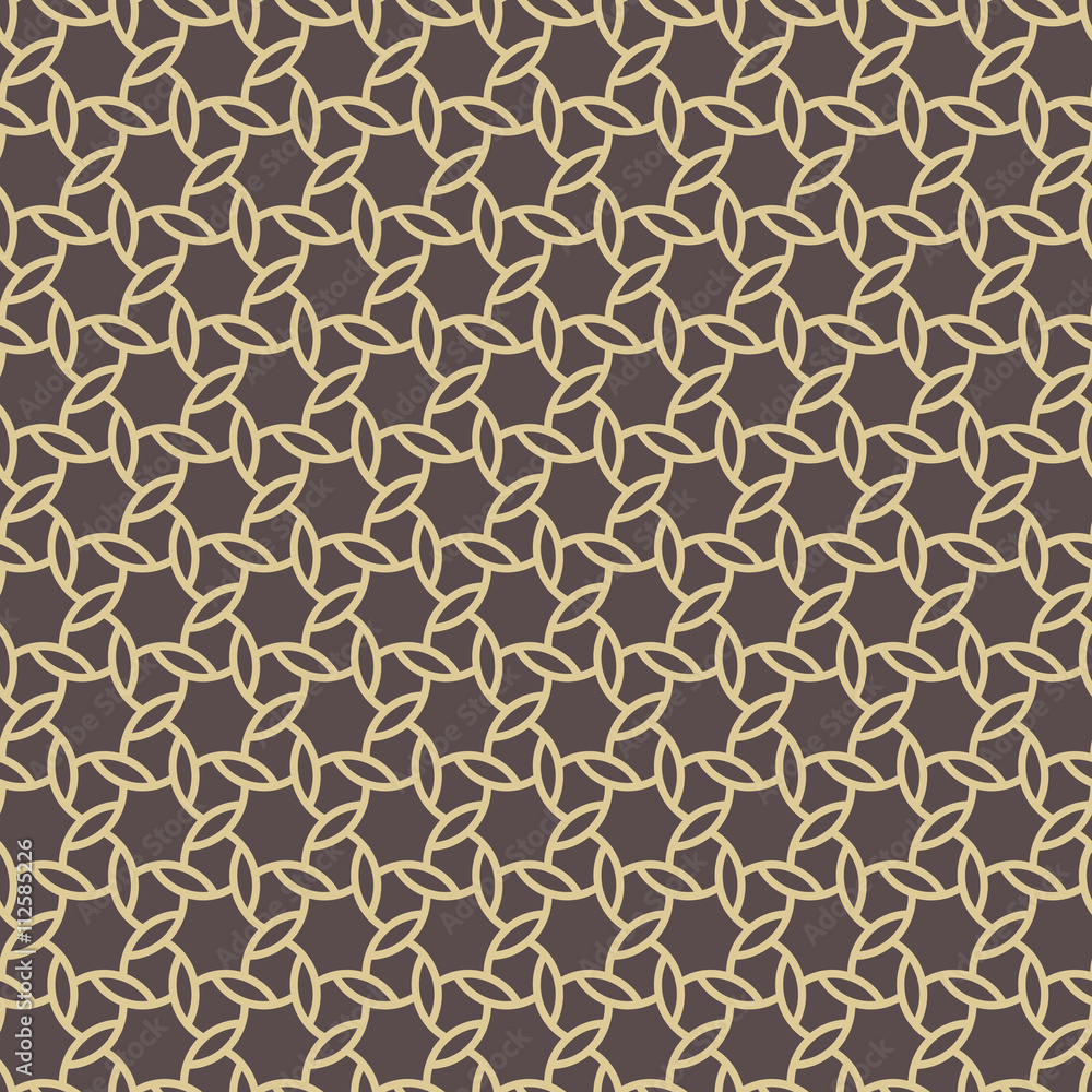 Seamless vector ornament. Modern geometric pattern with repeating elements. Brown and golden pattern Seamless vector ornament. Modern geometric pattern with repeating elements. Brown and golden pattern