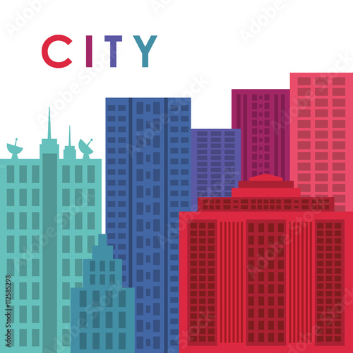 City design. Building icon. Colorful illustration , vector