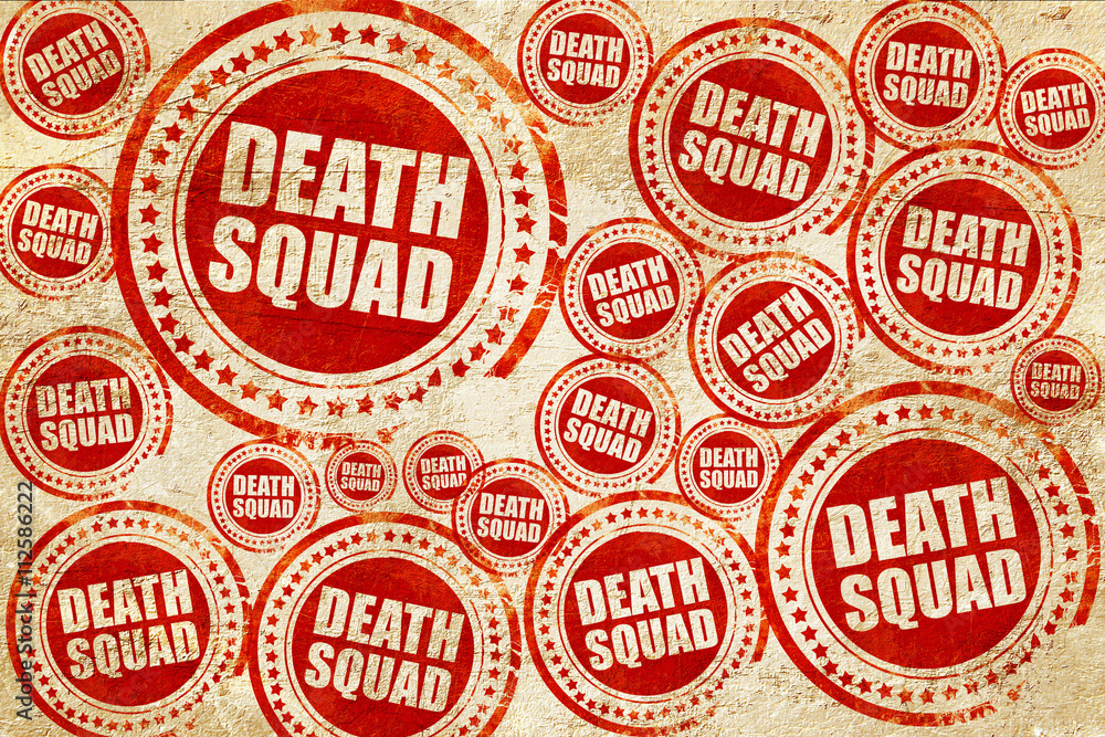 Obraz premium death squad, red stamp on a grunge paper texture