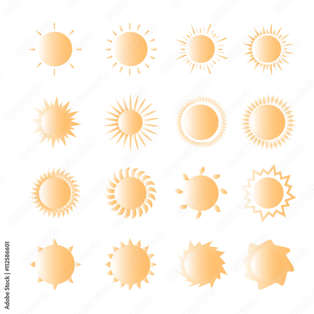 Sunburst sets of a orange sun.
Sunburst sets of a orange sun.