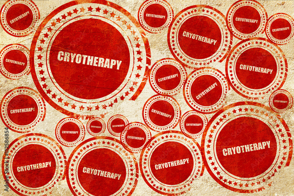 Obraz premium cryotherapy, red stamp on a grunge paper texture