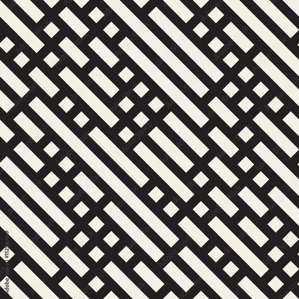 Vector Seamless Black And White Diagonal Rectangle Lines Pattern Vector Seamless Black And White Diagonal Rectangle Lines Pattern