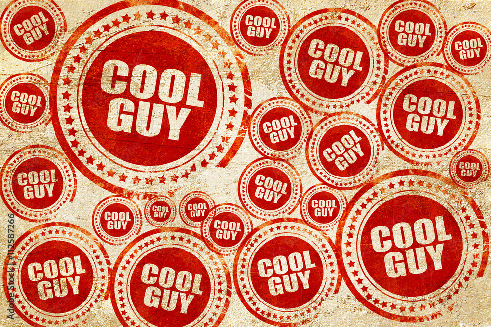 cool guy, red stamp on a grunge paper texture