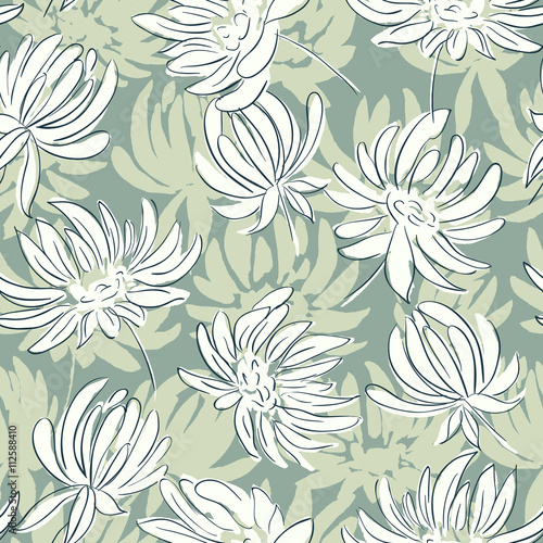 hand drawn flowers seamless pattern. Floral background for web design  greeting cards  wrapping paper
