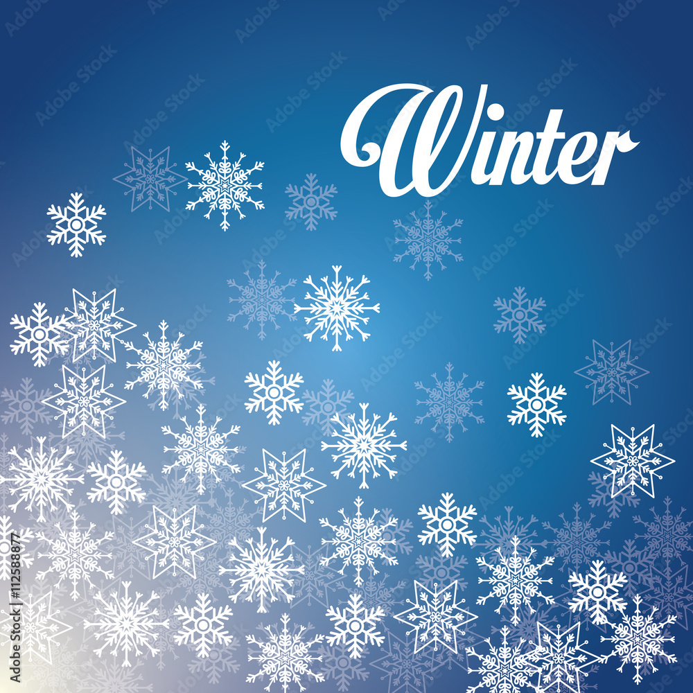 Winter design. blue background. Flat illustration Winter design. blue background. Flat illustration