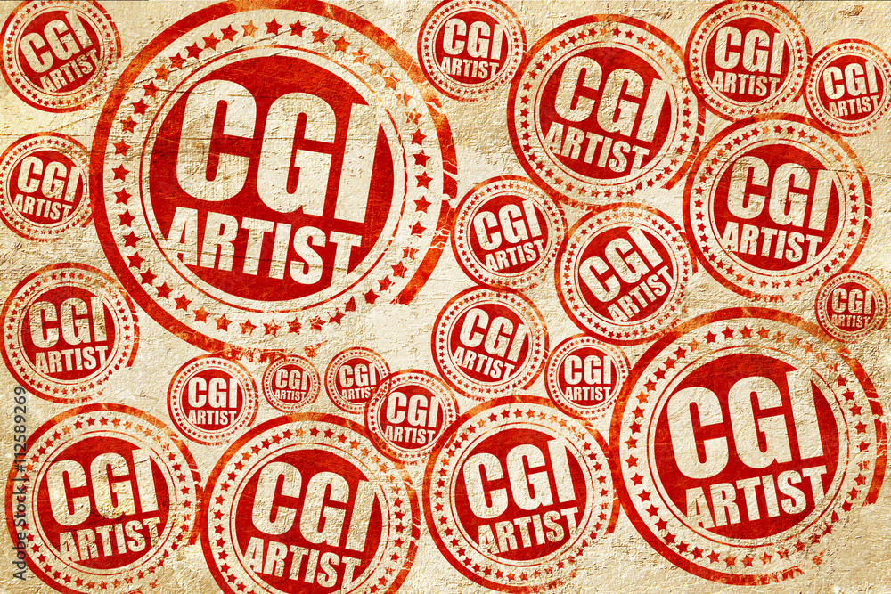 computer generated image artist, red stamp on a grunge paper tex computer generated image artist, red stamp on a grunge paper tex