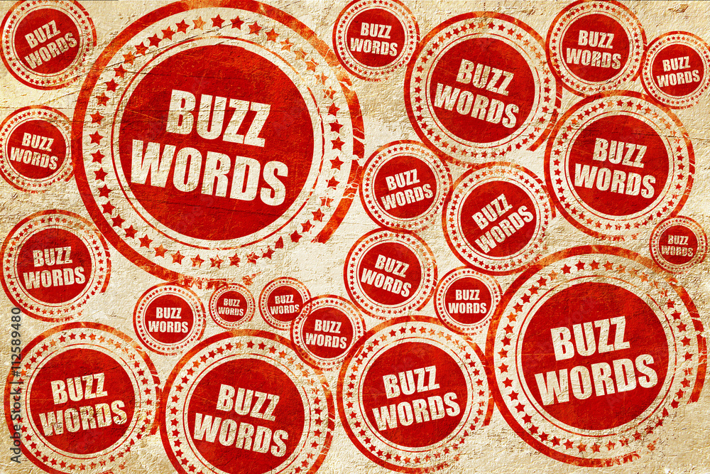 buzzword, red stamp on a grunge paper texture