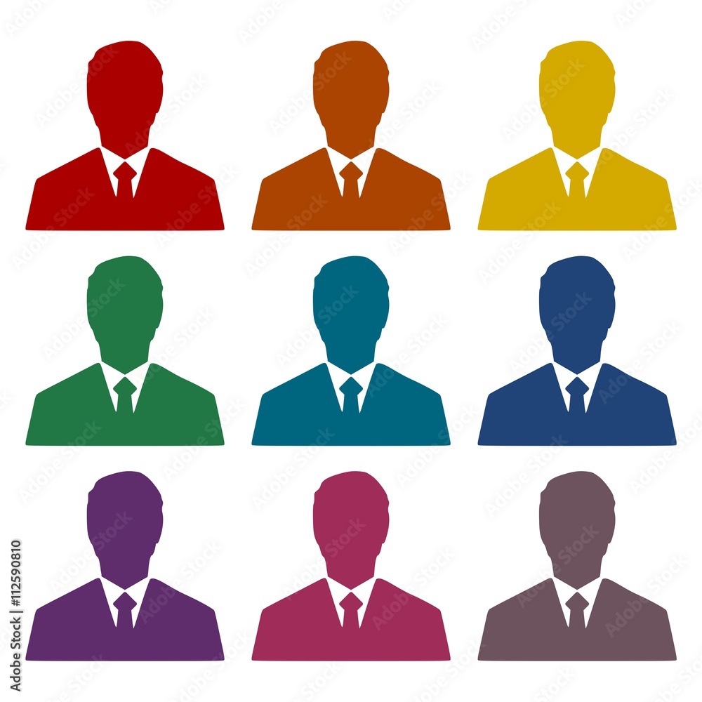 Management avatar user profile icons set Management avatar user profile icons set