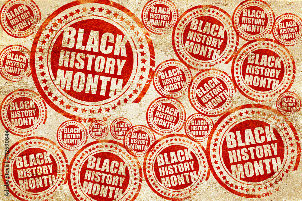 black history month, red stamp on a grunge paper texture