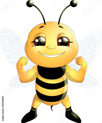 bee on a white background